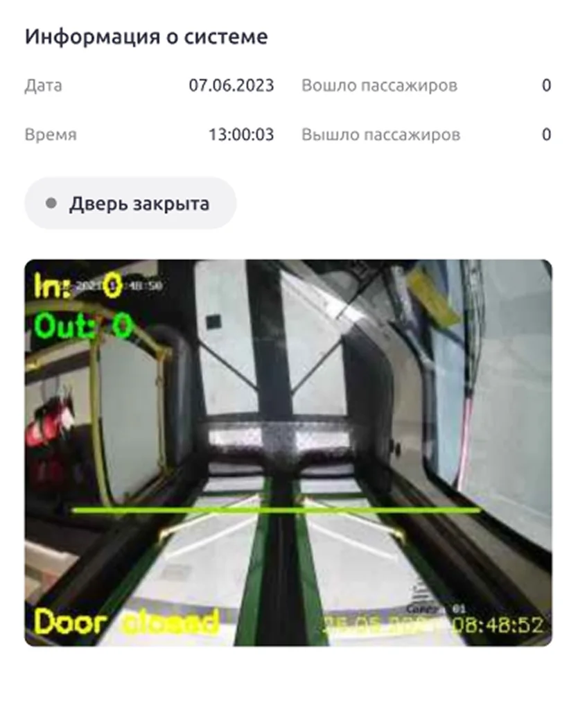Камера видит линию подсчёта и счётчик входов/выходов