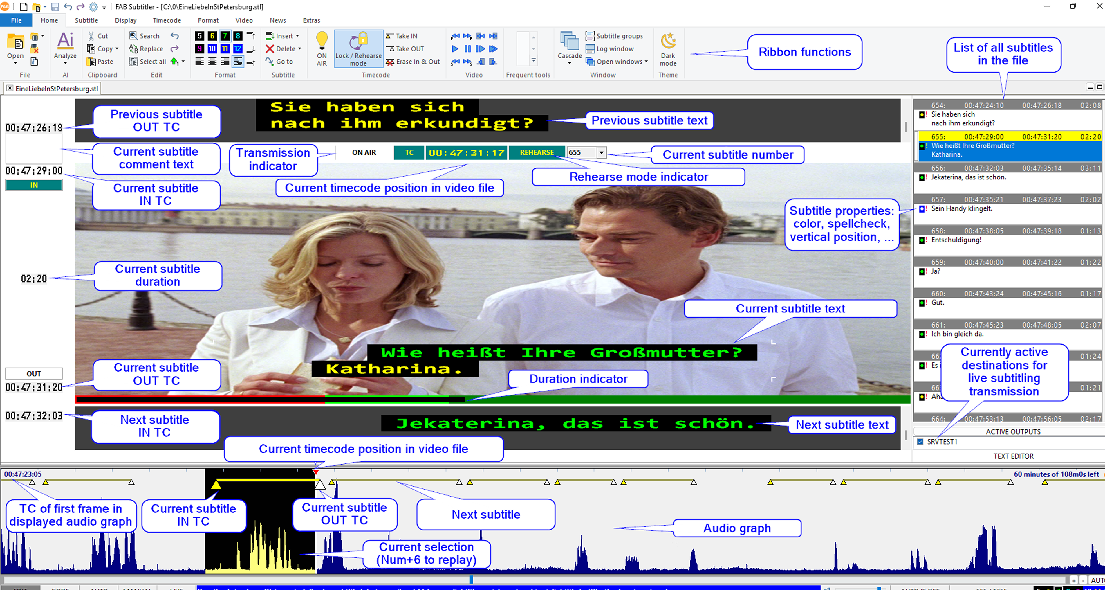 Интерфейс FAB Subtitler